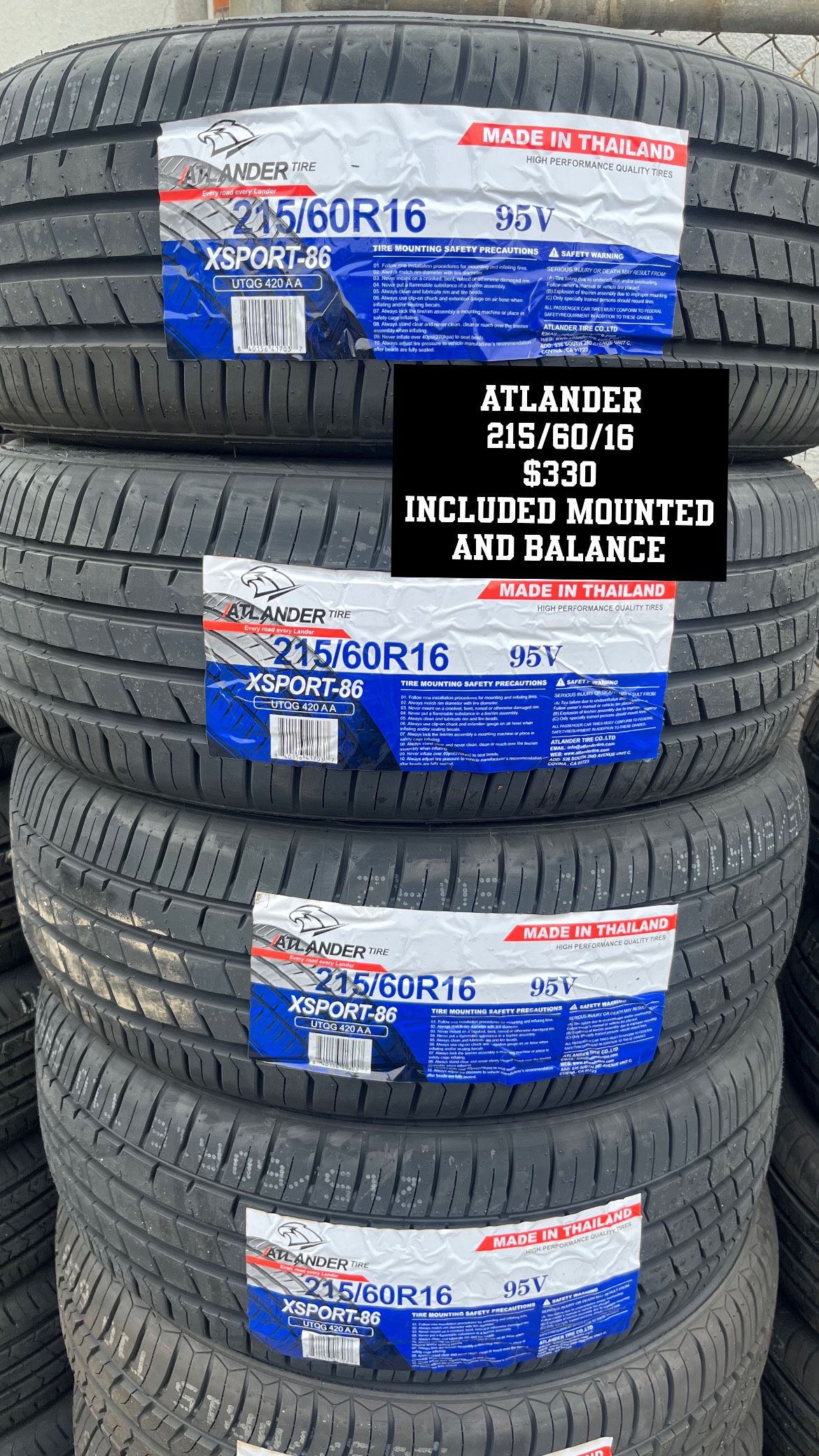 New Tires 215/60/16 Atlander