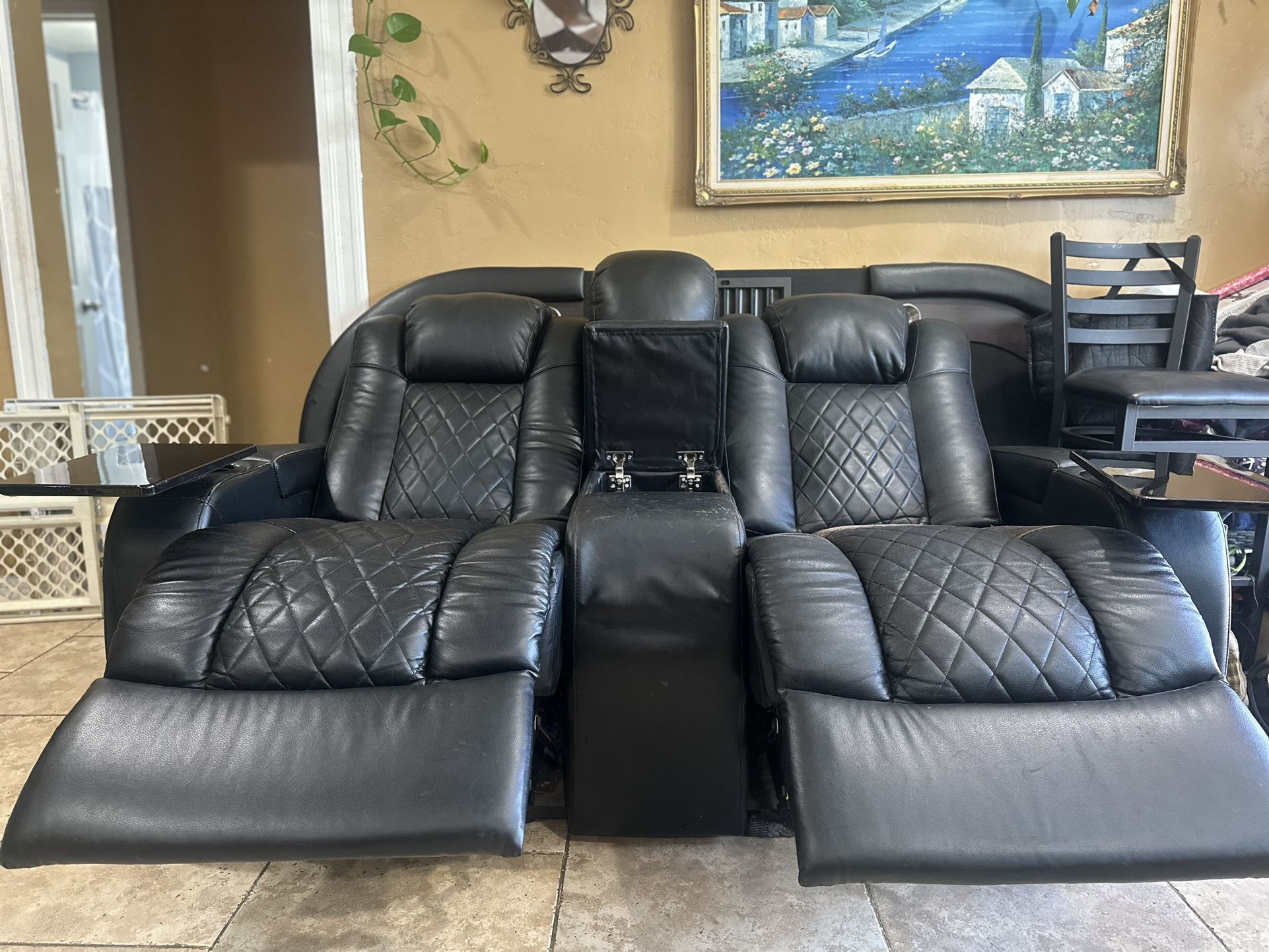 3-Piece Leather Reclining Couch Set – All Recliners!