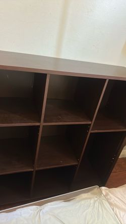 Dark Brown 9-Cube Storage Shelf