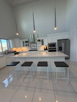 4 modern kitchen counter height bar stools white gray dining furniture house home island chair