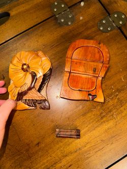Vintage Wooden Hummingbird Puzzle Box