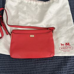 Red Coach Crossbody Bag—like New!!