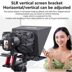Desview TP150 Teleprompter Portable 15.3 inch Tablets Horizontal Vertical Prompting for DSLR Video Camera Photo Studio for iPad Smartphone Interview T