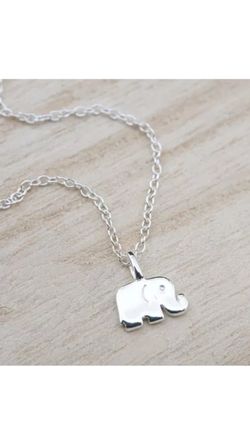 Silver Chain Baby Elephant Necklace