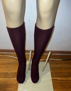 New Burgundy Red Cozy Knee High Socks