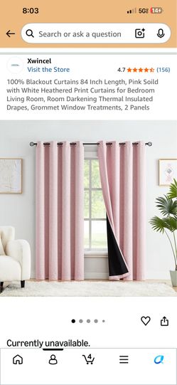 Set of 2 Premium 100% Blackout Pink Curtains