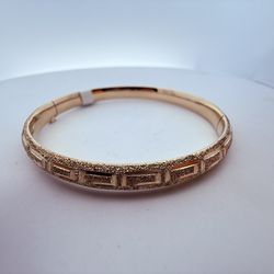 14K Gold Greek Bangle Bracelet