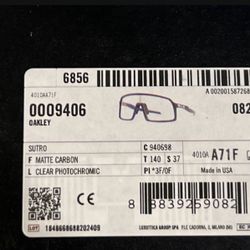 Oakley Sutro Photochromic Lenses (New In Box)