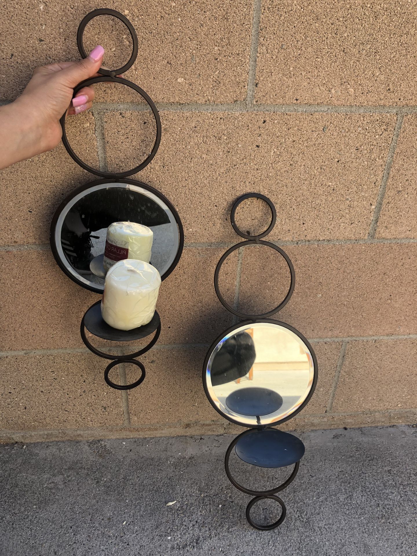 Mirror wall candle holders