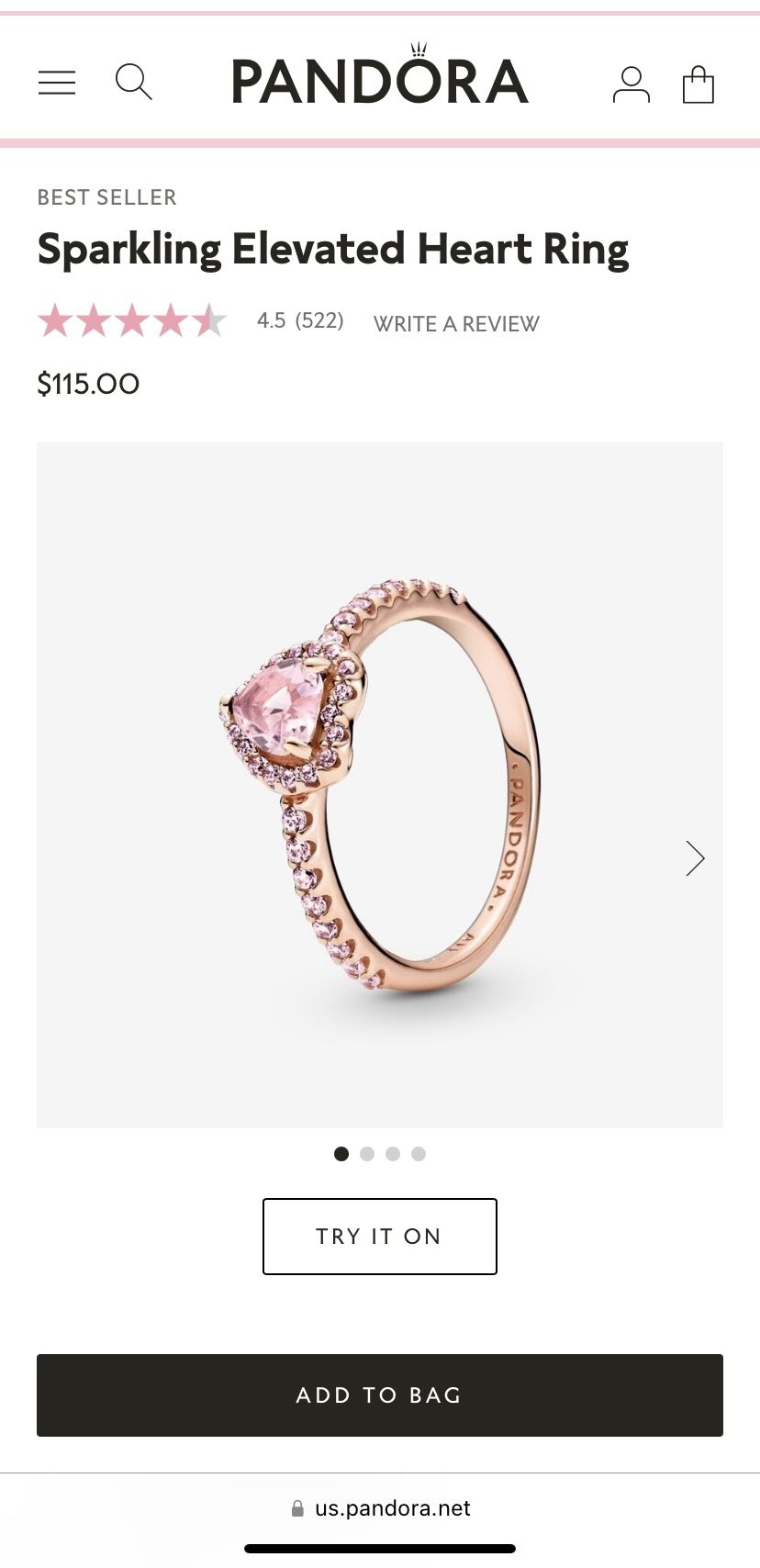 Pandora Ring Pink Pretty