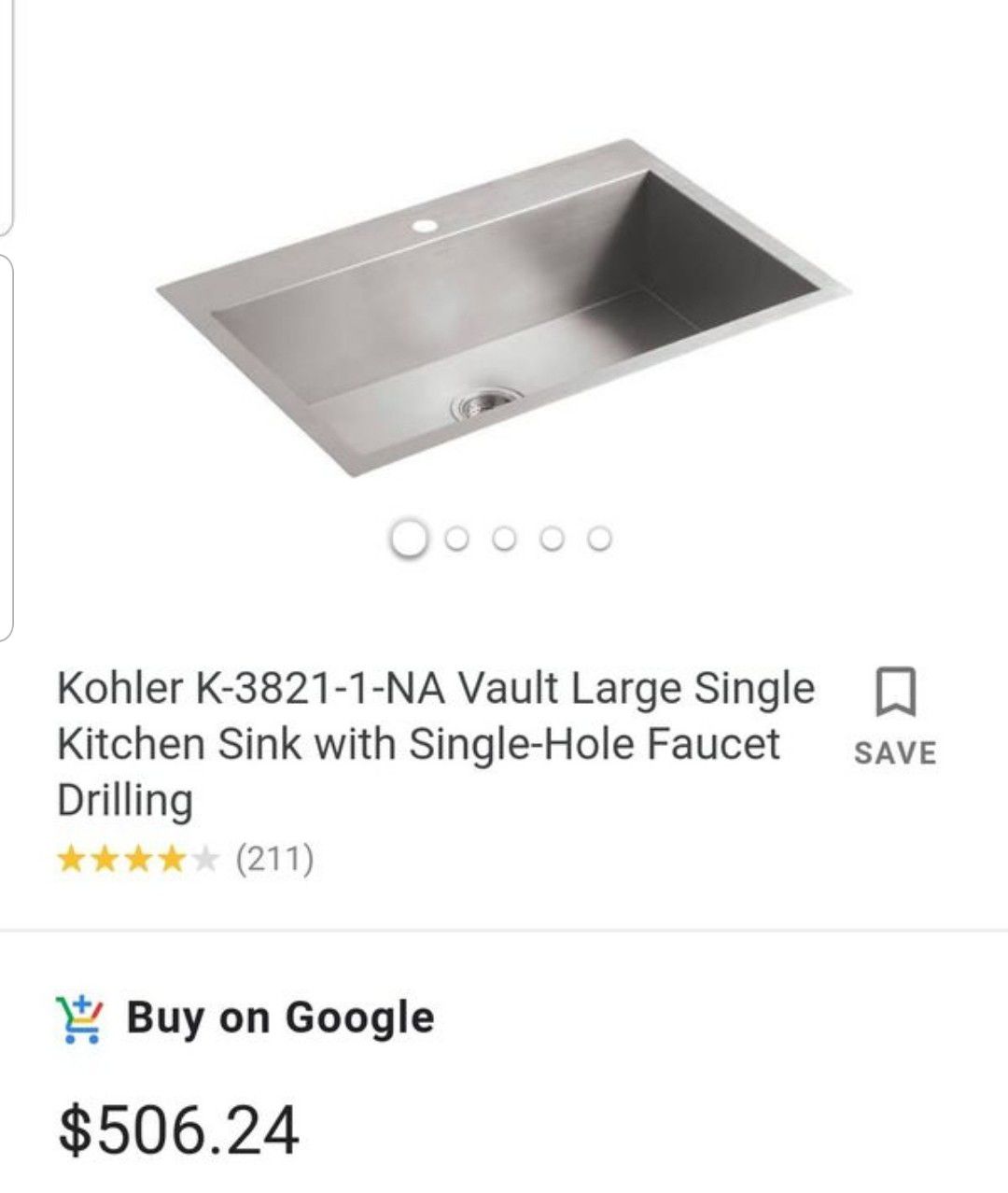 Stainless steel undermount Kohler kitchen sink *NEW*
