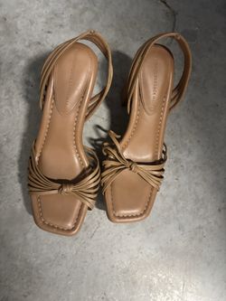 White House black market strappy chunk heels