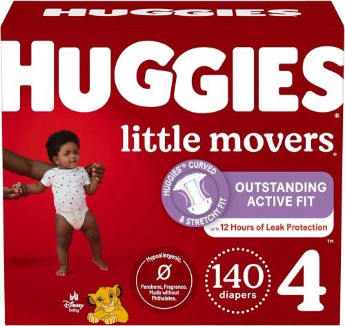 Diapers Huggies Size 4, 140 Count