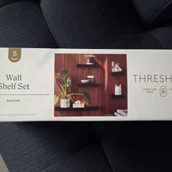 Black Floating Shelf 21.6 inch with Photo Frame NEW Threshold 2 Pack - Solid