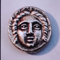 100% GENUINE HIGH GRADE RARE SILVER MINI COIN*GEECE BLACK SEE APOLLONA PONTICA CIRCA 400/500AC*1.4GR/10.7X2.54MM.*