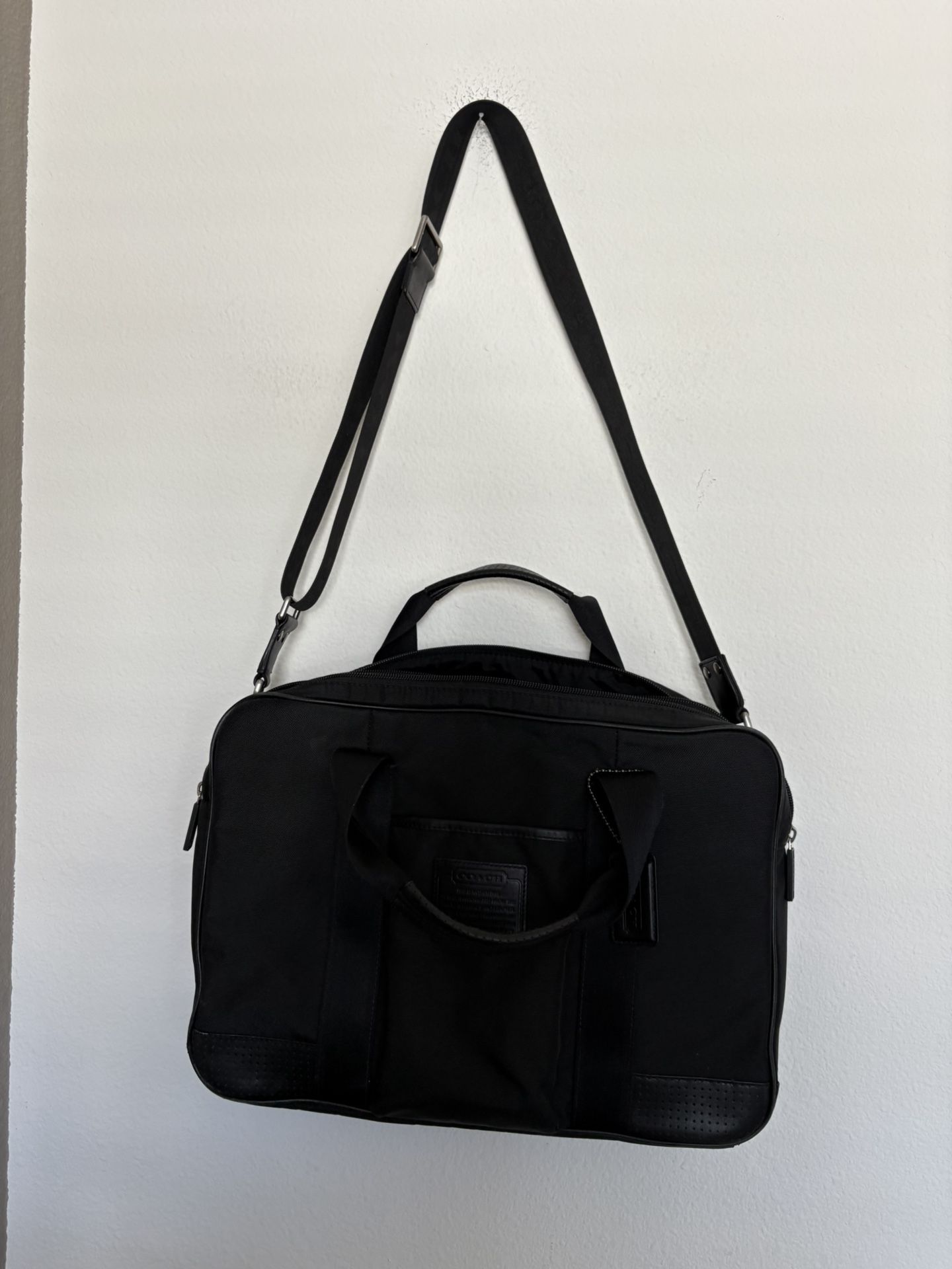 Coach Messenger Bag F70421 Nylon Black UniSex Shoulder Strap pre owned