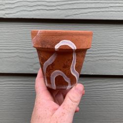 Hand-painted Terra Cotta Pot