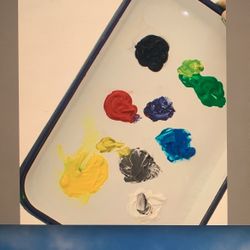 Used Enamel Palette Tray