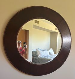 Nice wood round Mirror