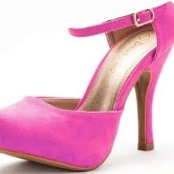  Fuchsia Pink Suede Stiletto High Heel Shoes . New!!