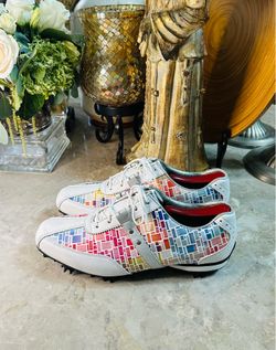 Women’s FootJoy LoPro Golf Shoes 97159 White Mosaic Multi Colored Size 9.5M