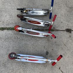 4 razor foldable kids scooters $10-20 based on condition