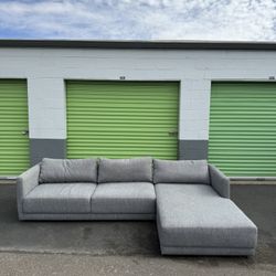 Free Delivery! Grey L Shape Mid Century Modern Sectional Couch