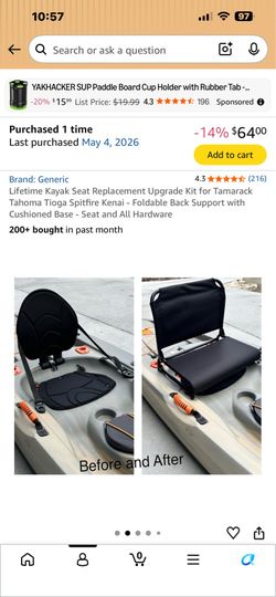 Lifetime kayak seat