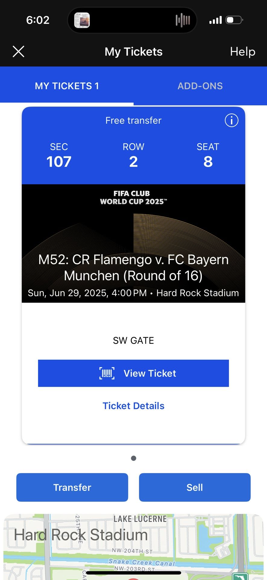 FLAMENGO VS BAYERN TICKET