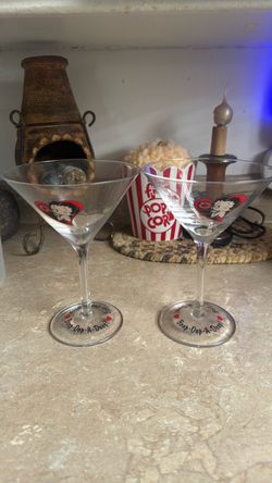 Vintage Betty Boop Martini Glasses Set of 2