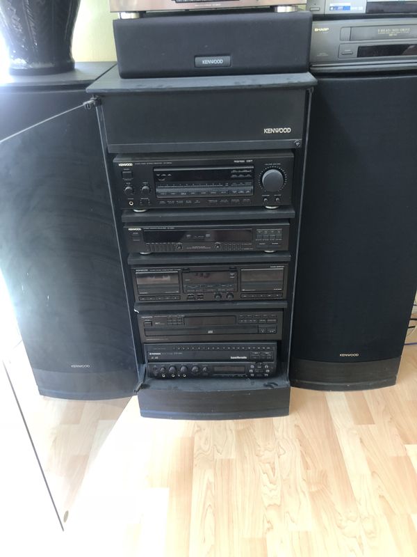 Kenwood vintage full home audio system surround speakers lp,6 cd