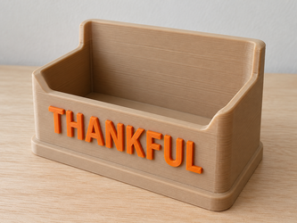 Thankful Note Card Holder, Autumn Desk Caddy, Custom Body and Lettering Colors