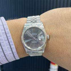 Rolex 36MM Datejust Rhodium Stick Dial 
