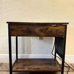 Side Table with storage, USB and outlet