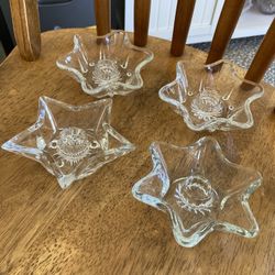Vintage Glass Candle Stick Holders (4)
