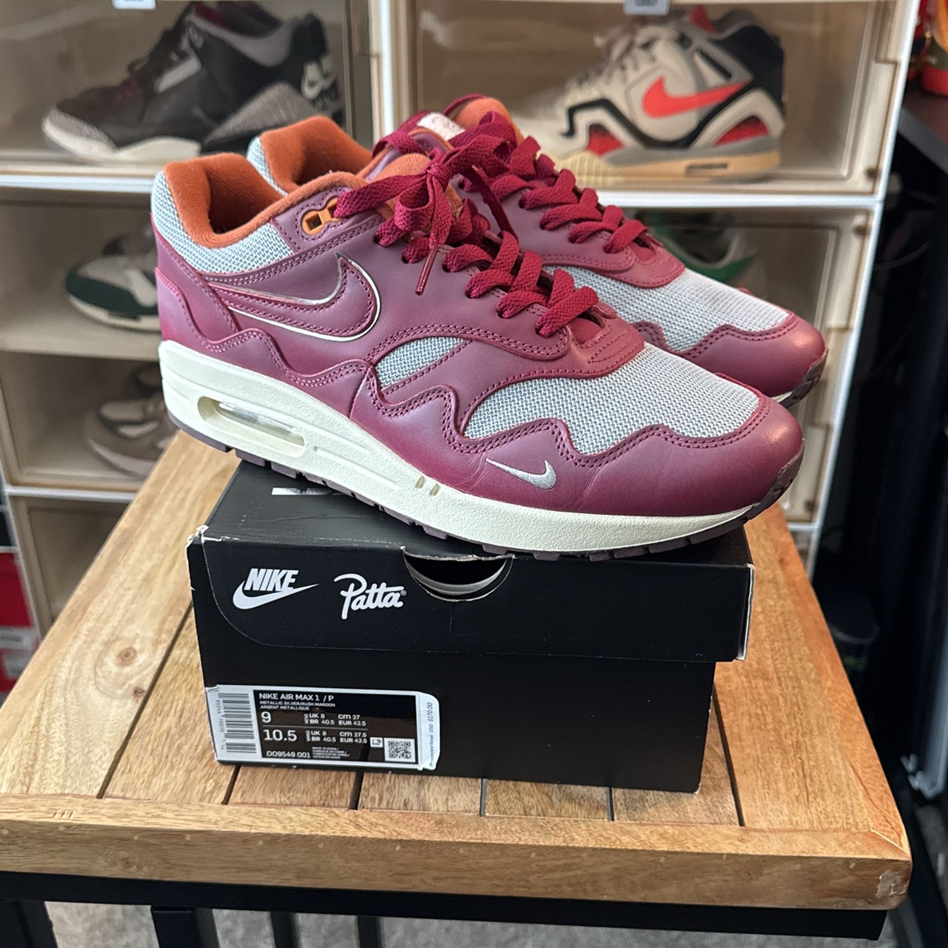 Nike x Patta Air Max 1 Rush Maroon