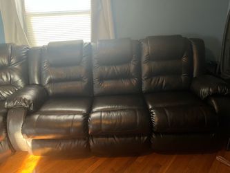 Faux leather sectional