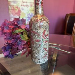 Hand Painted Decorative Wine Bottle