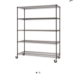 5 tier wire shelf gray 61.8 inch