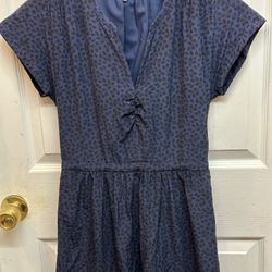 Madewell Navy Blue & Black Size 4 Fully Lined High/Low Knee Length Great Condition 