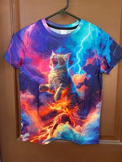 Boys Girls 3D Graphic Printed T-Shirt Cat 9T