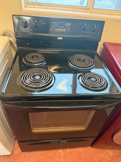 Whirlpool Black Electric Coil Range Stove