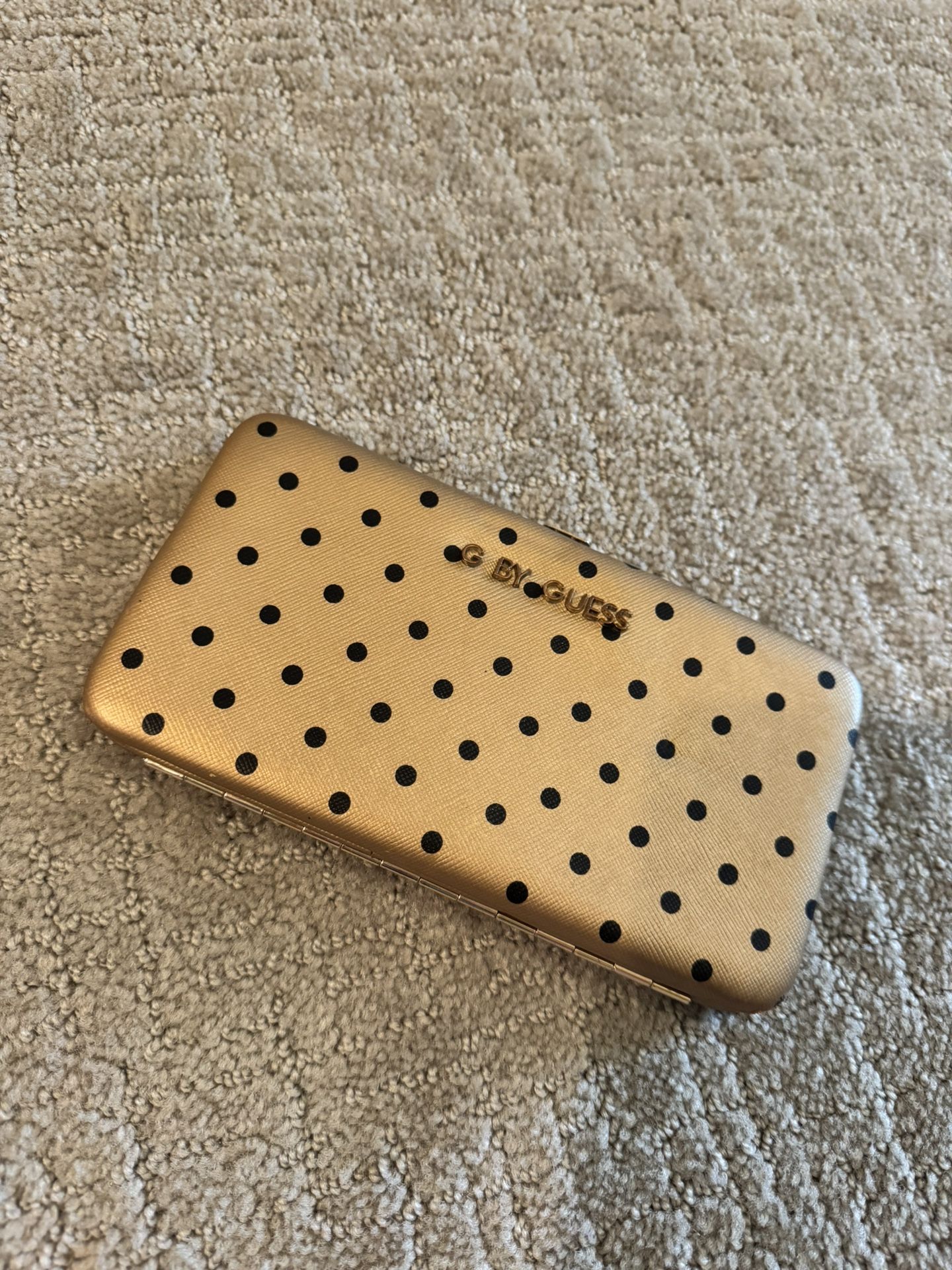G by Guess gold polka dot wallet/clutch