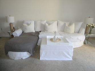 Sofa U Love White Couch with Ottoman