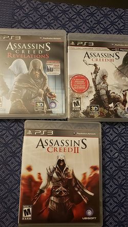 PS3 Assassins Creed bundle. 1, 2, 3 & revelations--all adult owned