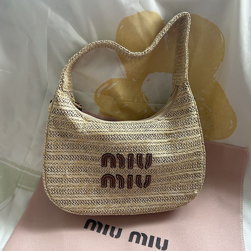 Miu Miu Tote Bag Woven Straw Bag Women Bag