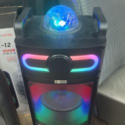 Portable Bluetooth rechargeable  loud speaker 12000W   , Disco Light With  🎤 Microphone and remote included! Welcome 