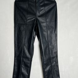 Wildfox Vegan Leather Black High Waisted Straight Leg Small S