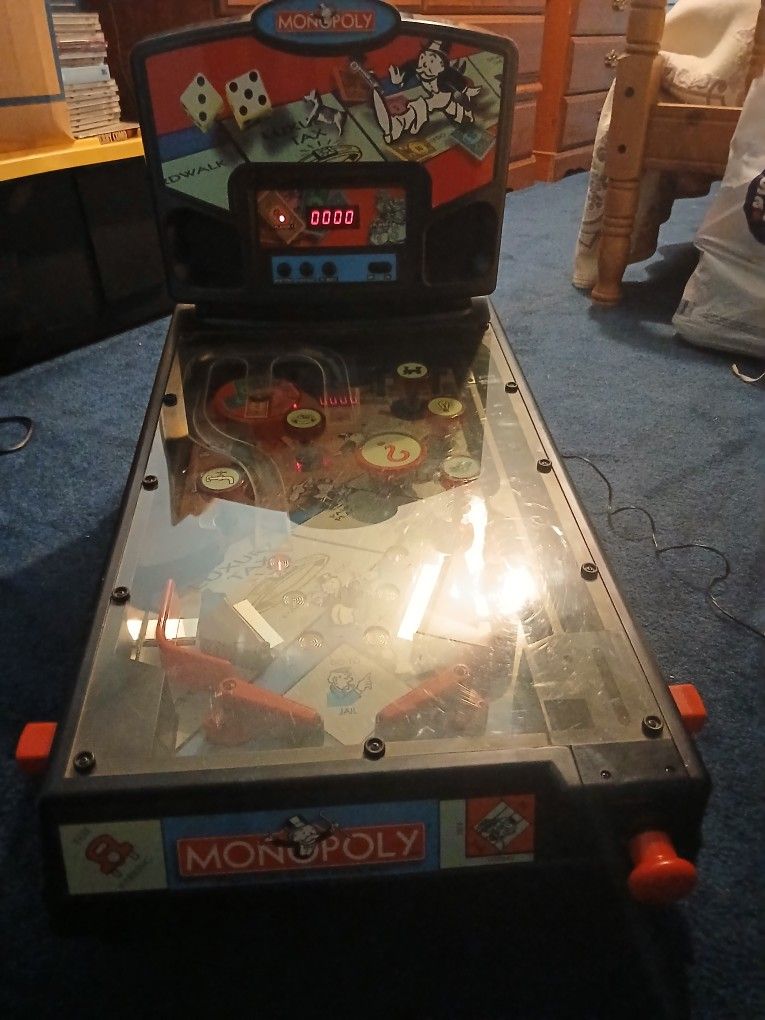 Vintage Collectible Monopoly Pinball Machine (Hasbro 1999)