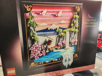 Lego art Japanese cherry blossom landscape building set